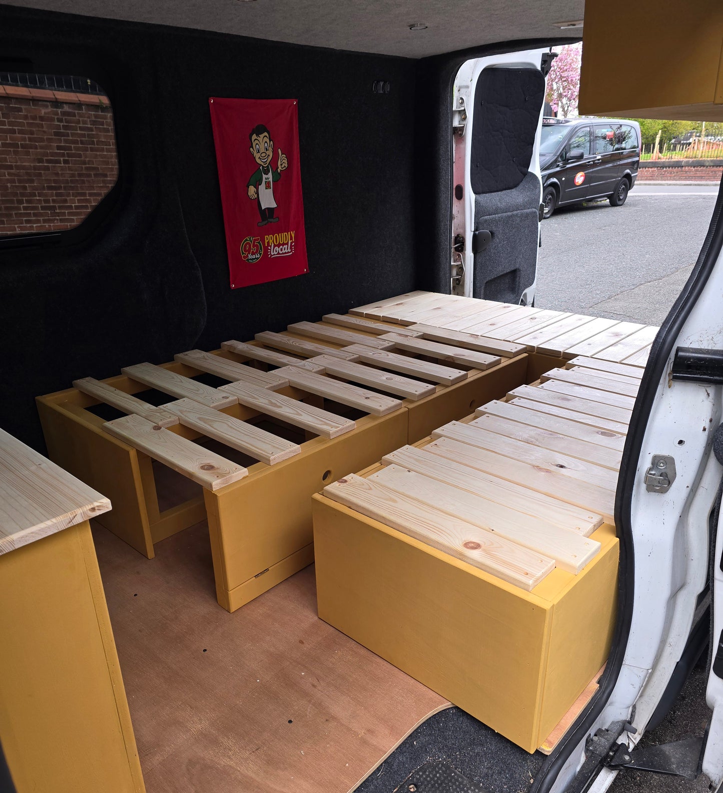 Bespoke U-Shape Van/Camper Bed and Seating. Pull-Out Van Bed