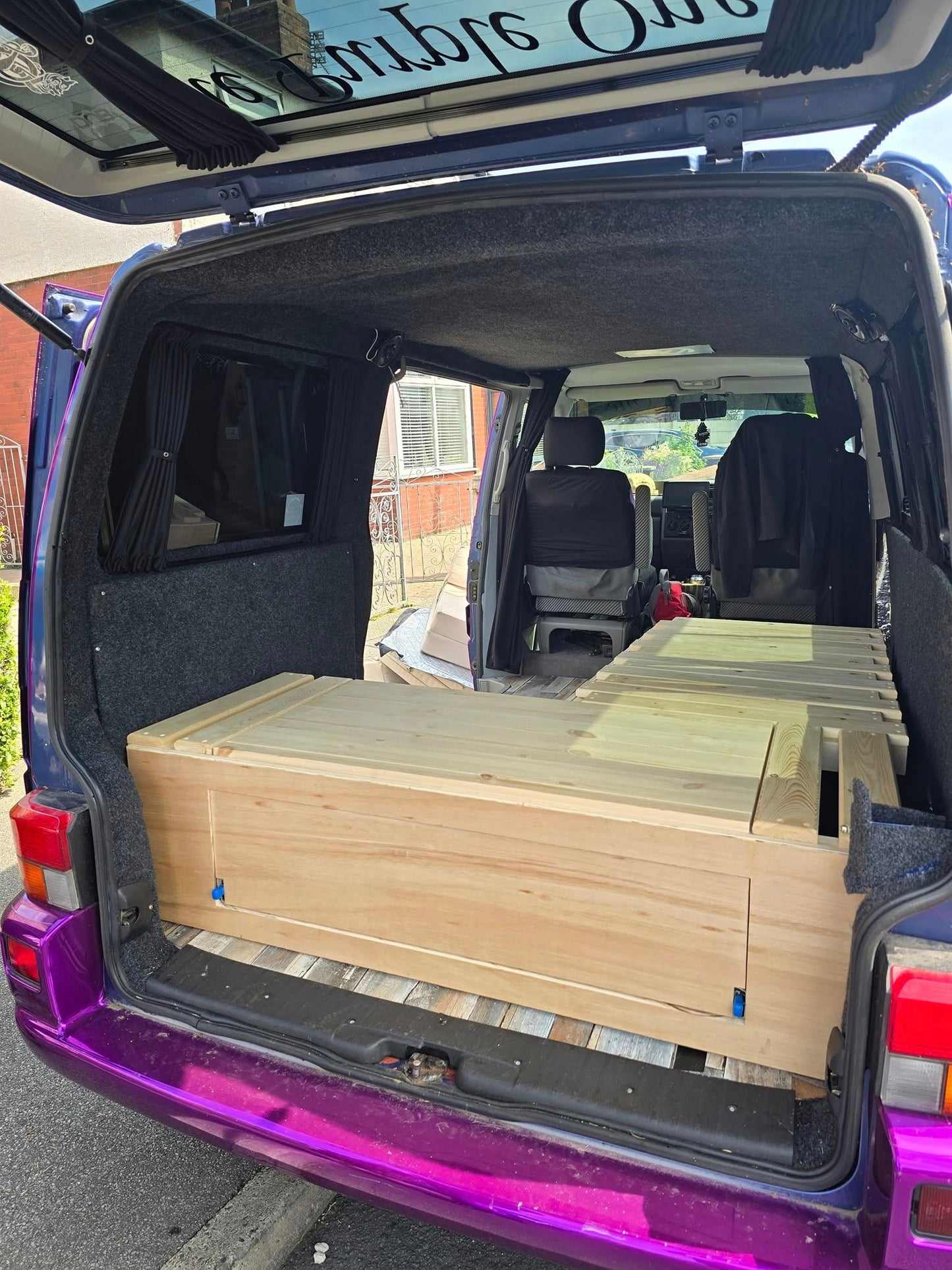 VW Caravelle L-Shape Seating/Pull out bed - Optional Heavy duty Pull-Out Drawer/Kitchen Unit. VW L-Shape seating