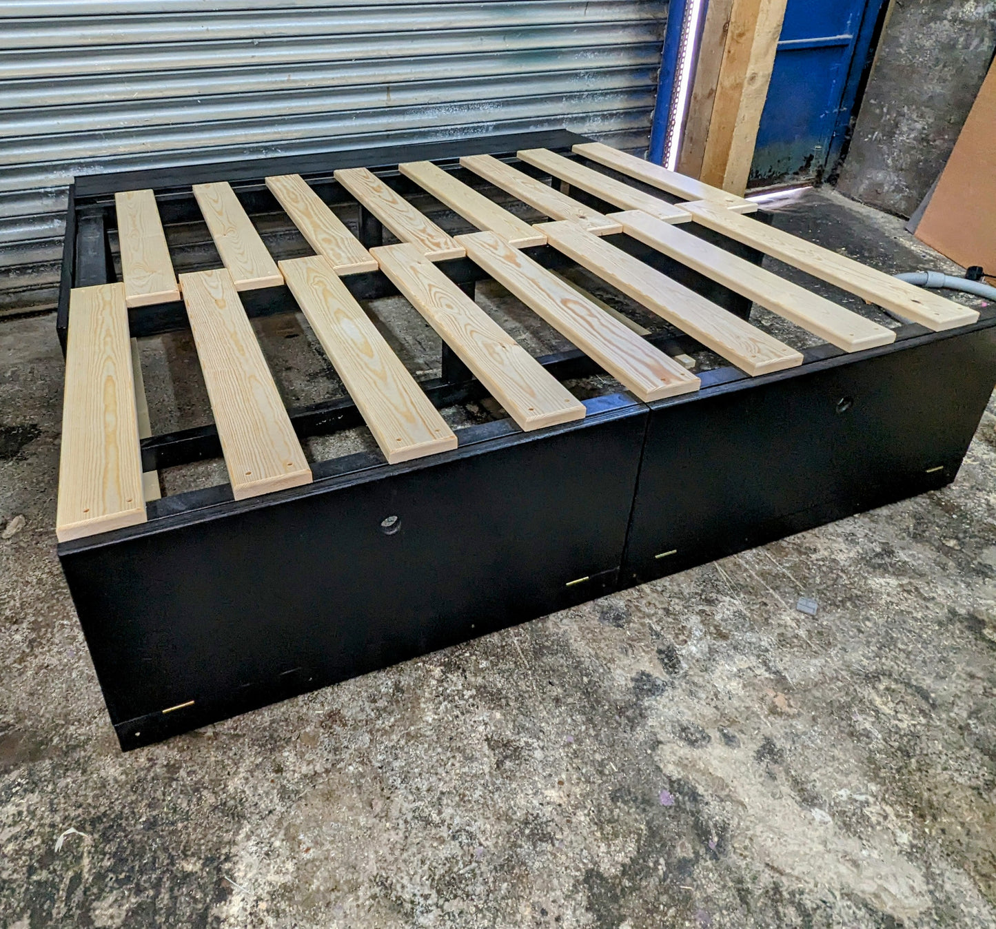 Basic Pull Out Bed with boarding & Cupboard doors , Single & Double