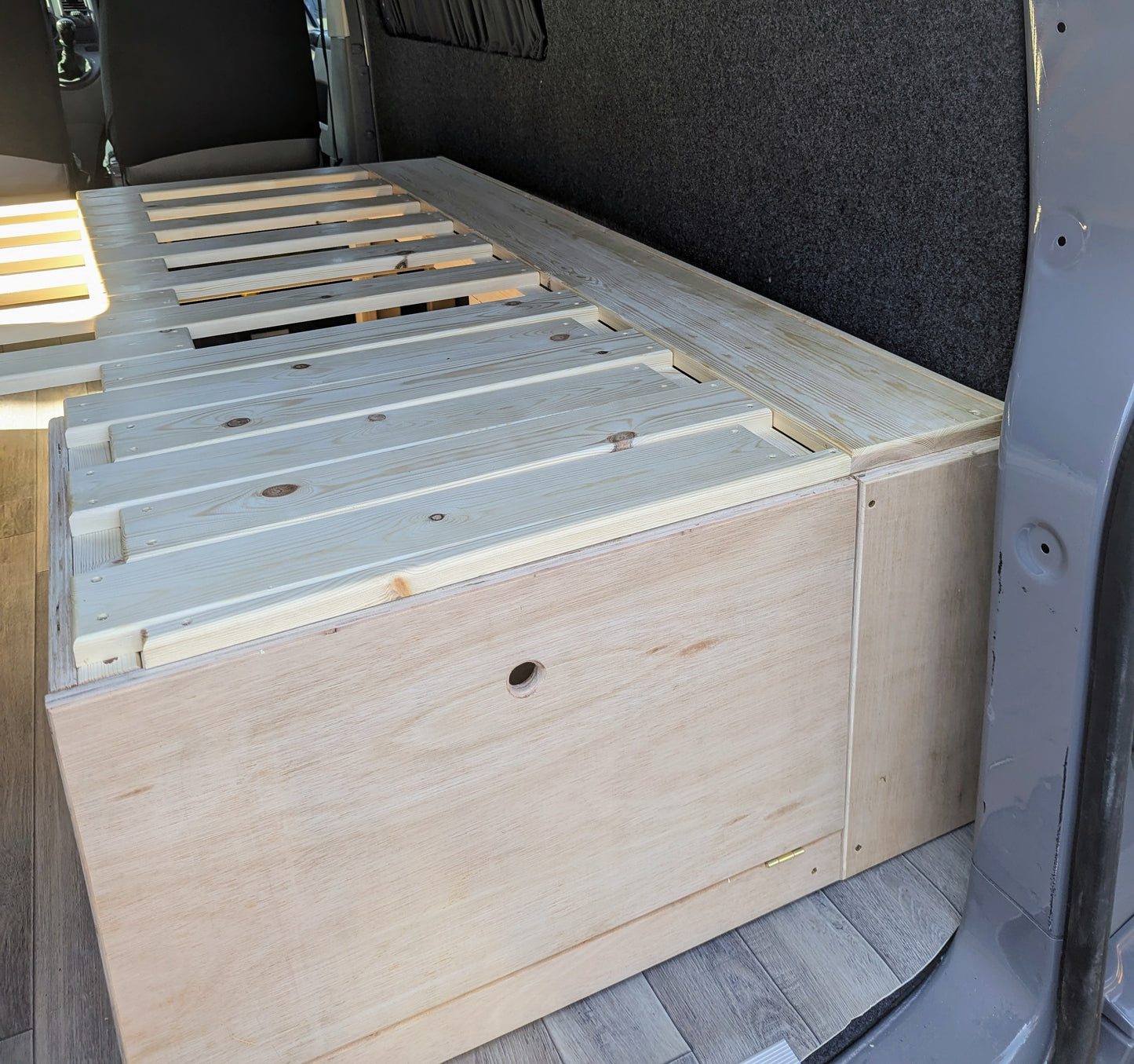 Bespoke Pull Out L-Shape Van/Camper Bed and Seating. Pull-Out Van Bed