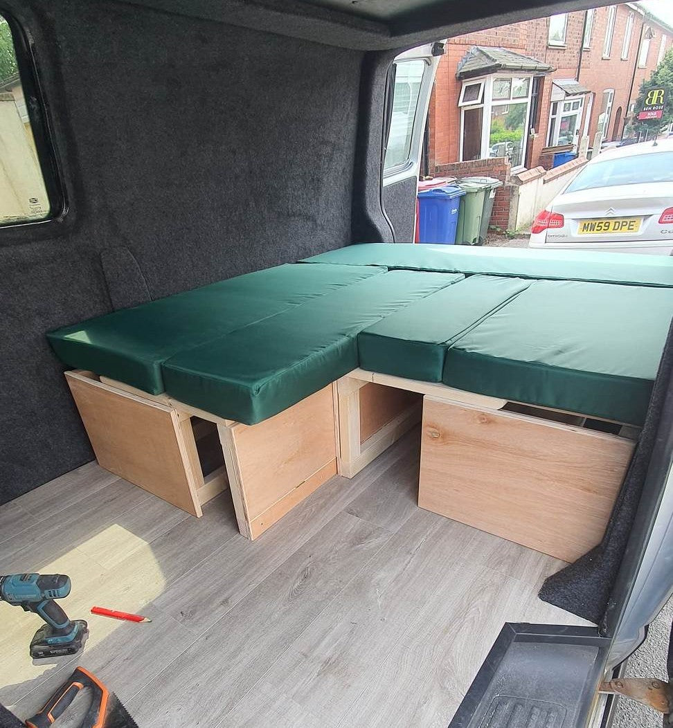 Bespoke U-Shape Van/Camper Bed and Seating. Pull-Out Van Bed