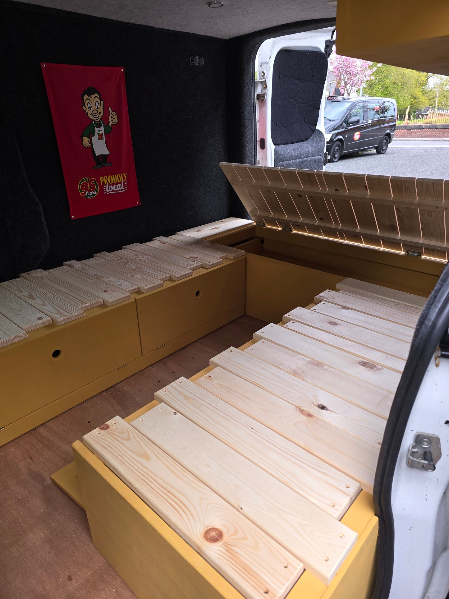 Bespoke U-Shape Van/Camper Bed and Seating. Pull-Out Van Bed