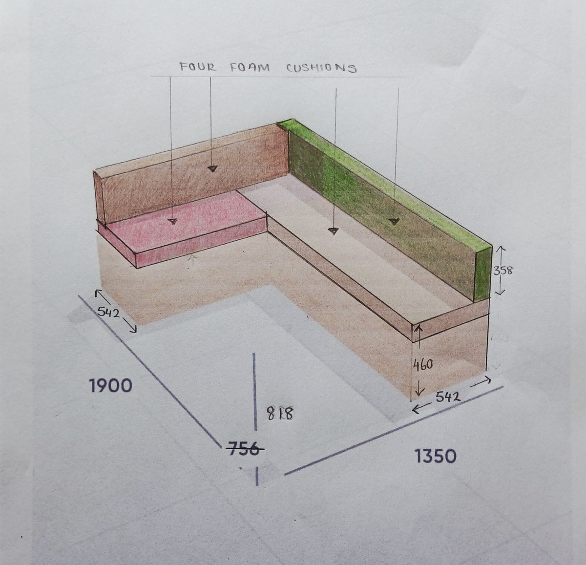 Bespoke L-Shape & Cushions