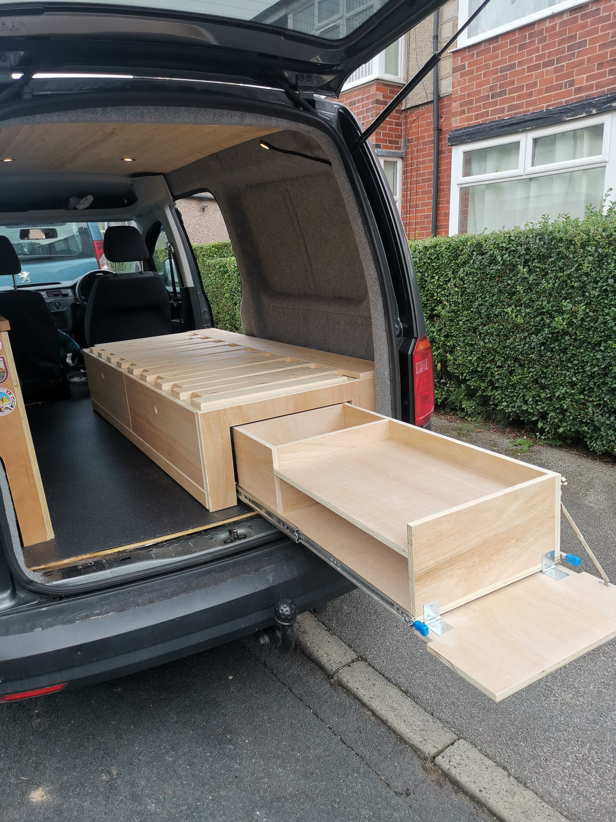 Bespoke Bed with Drawer for Cooking. Pull Out Bed for Caddys and Full size Single & Double