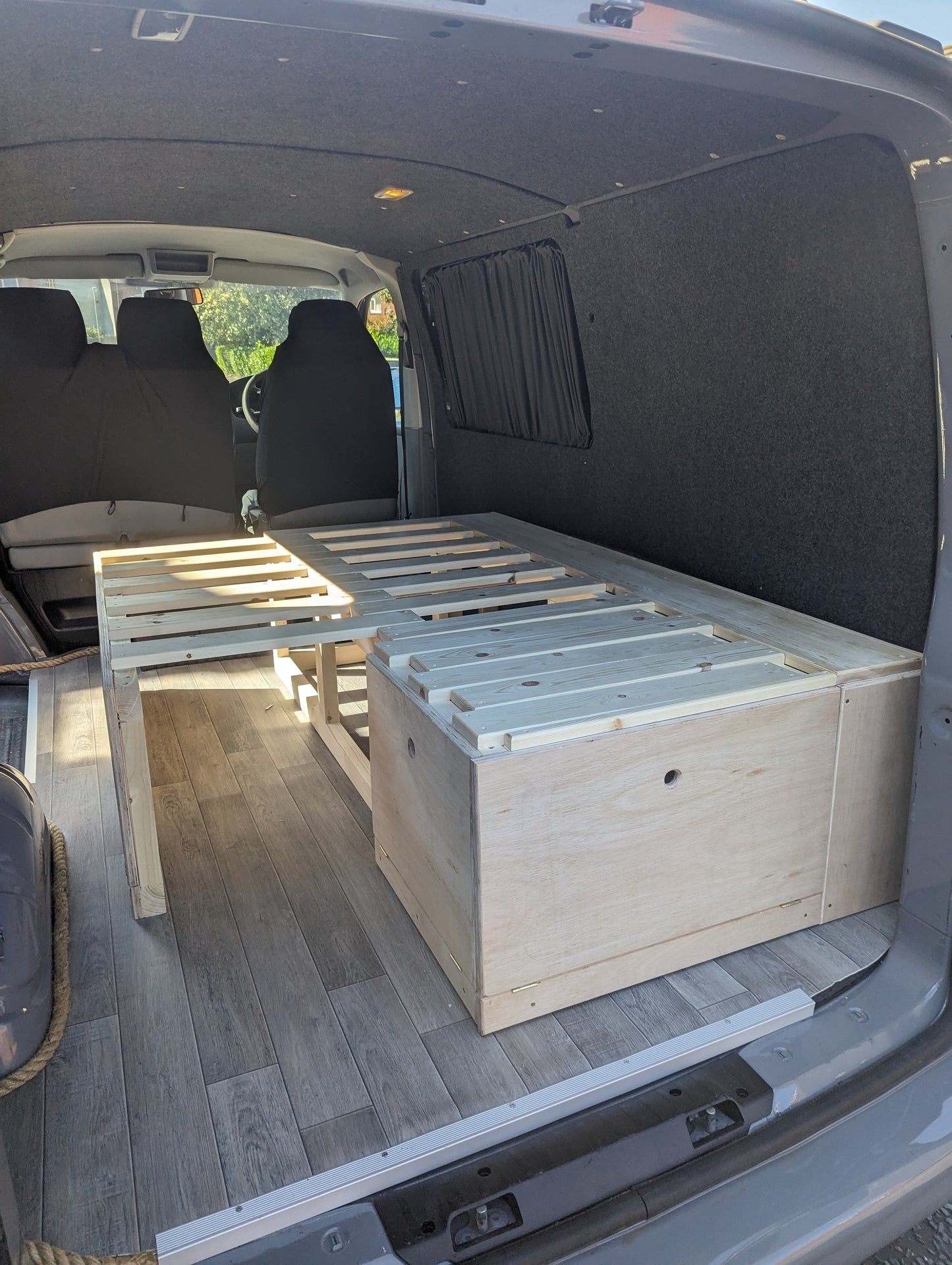 Bespoke Pull Out L-Shape Van/Camper Bed and Seating. Pull-Out Van Bed