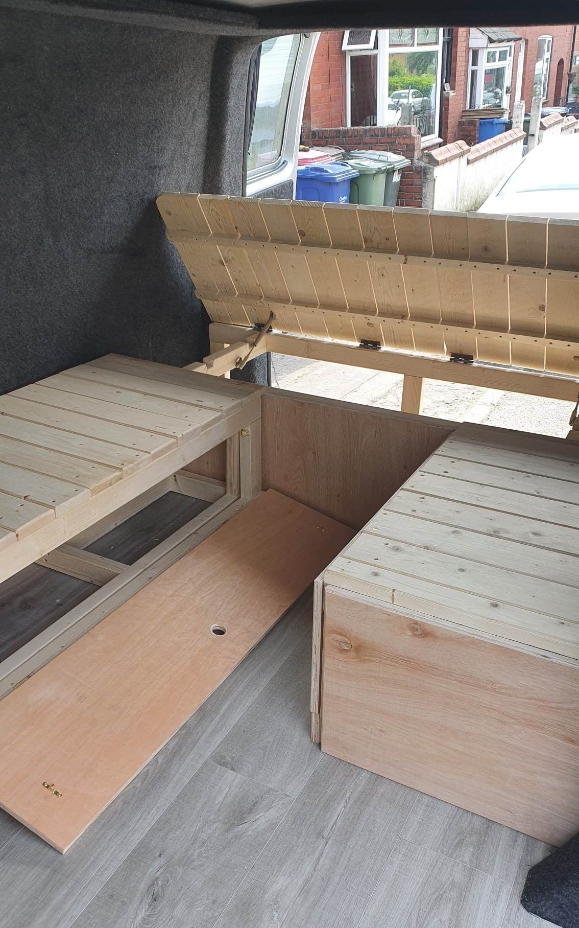 Bespoke U-Shape Van/Camper Bed and Seating. Pull-Out Van Bed