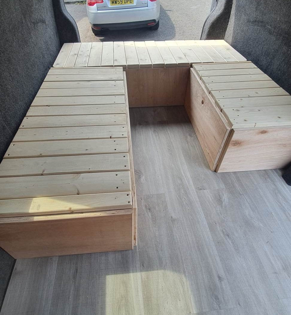 Bespoke U-Shape Van/Camper Bed and Seating. Pull-Out Van Bed