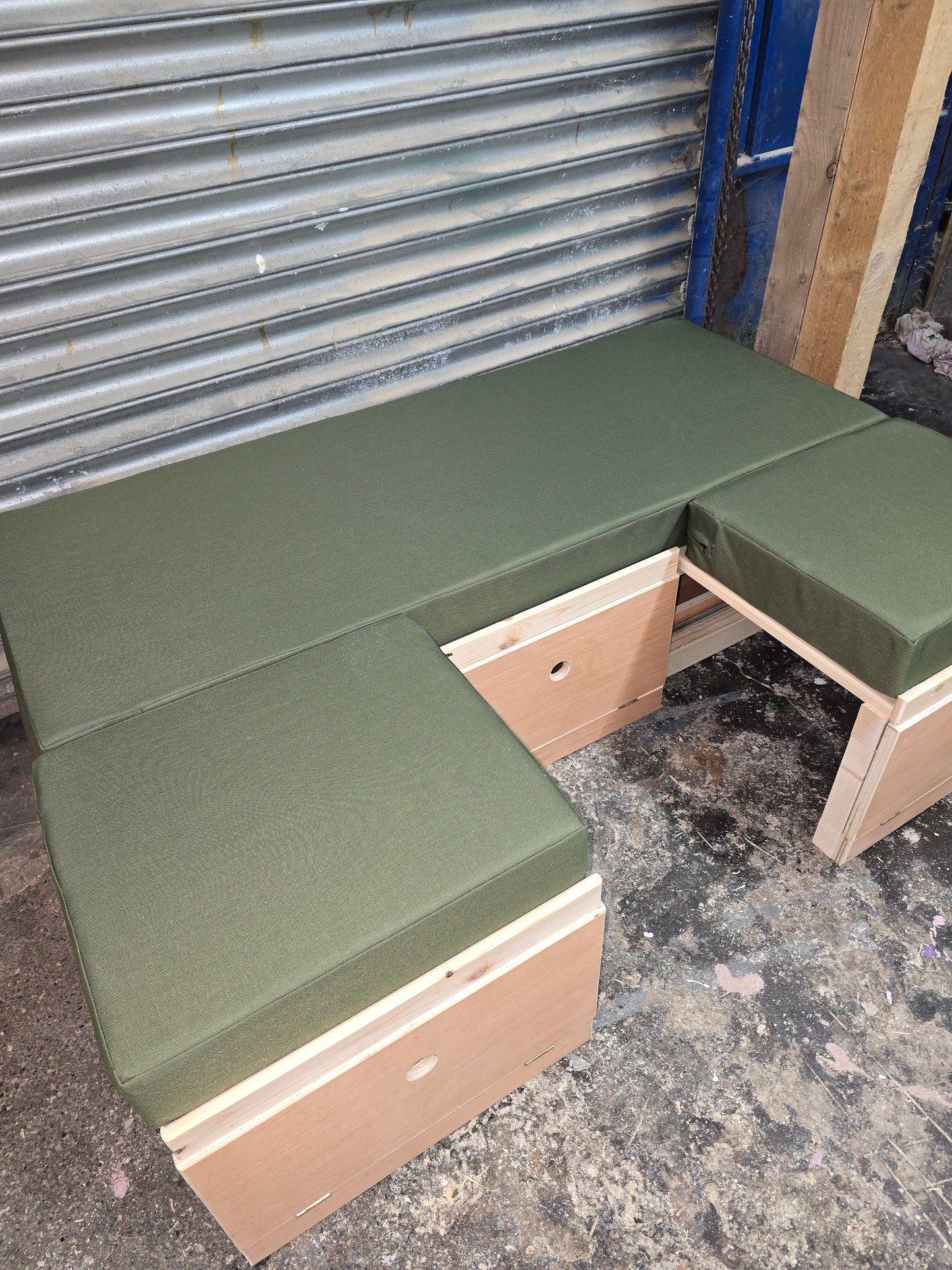 Bespoke 3 Section Pull Out Bed (Changes From Bench, To L Shape, To U Shape, To a Bed)