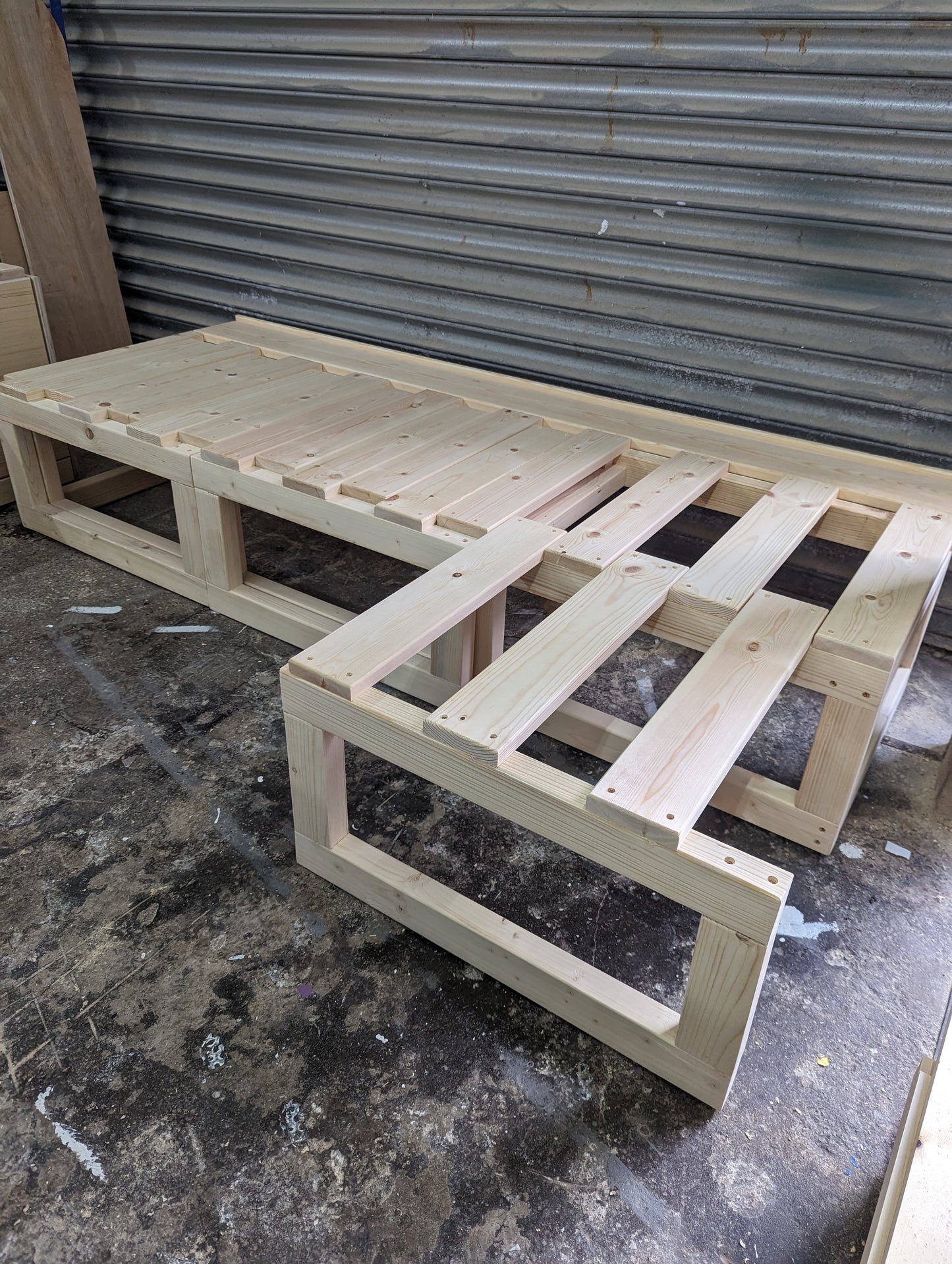 Bespoke 3 Section Pull Out Bed FRAME ONLY (Changes From Bench, To L Shape, To U Shape, To a Bed)