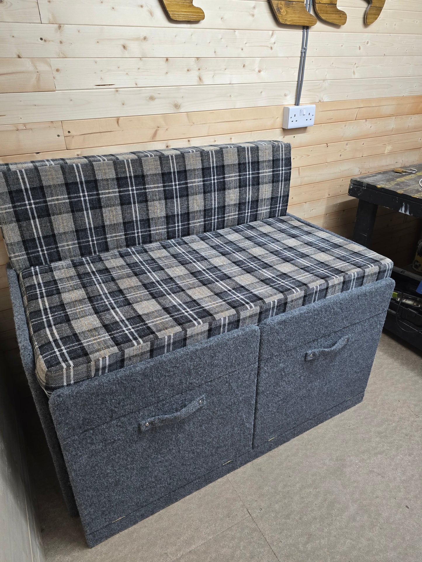 Pull-Out Carpeted Van / Camper Bed with Mattress