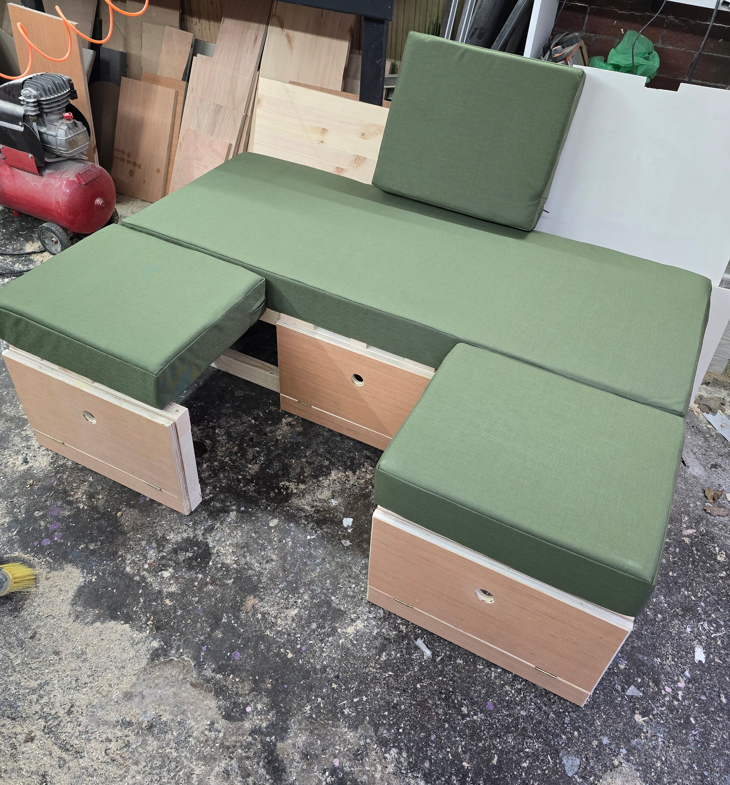 Bespoke 3 Section Pull Out Bed (Changes From Bench, To L Shape, To U Shape, To a Bed)