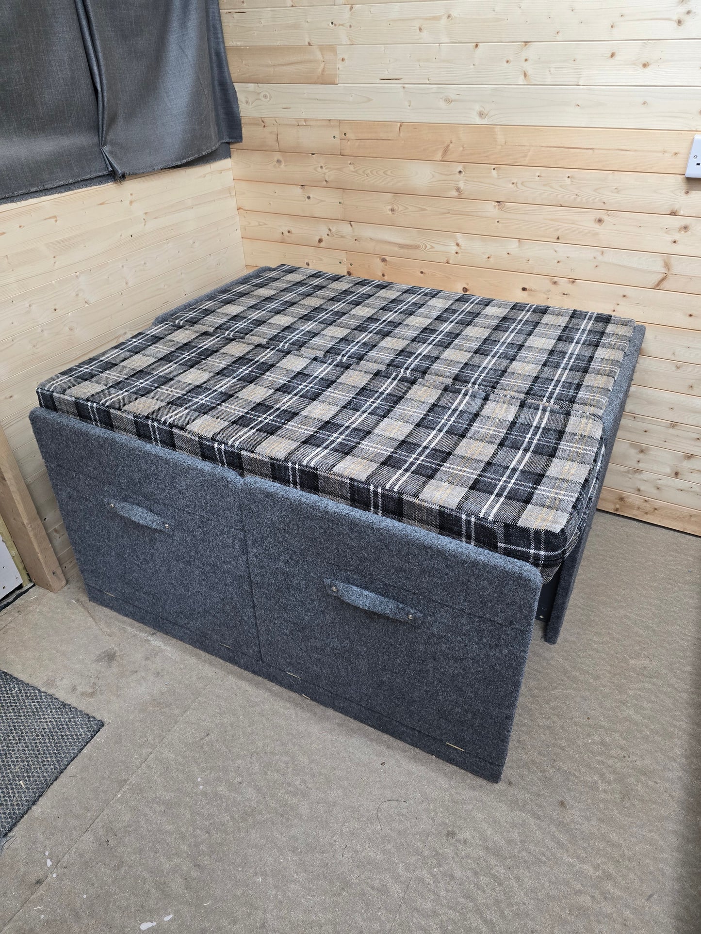 Pull-Out Carpeted Van / Camper Bed with Mattress