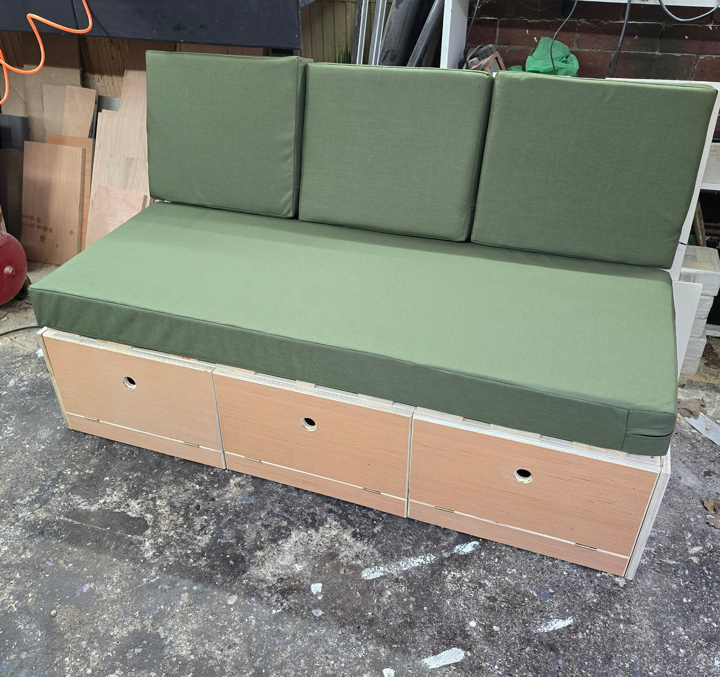 Bespoke 3 Section Pull Out Bed (Changes From Bench, To L Shape, To U Shape, To a Bed)