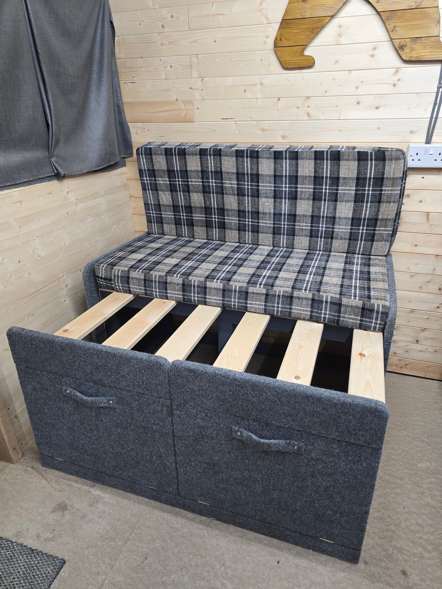 Pull-Out Carpeted Van / Camper Bed with Mattress