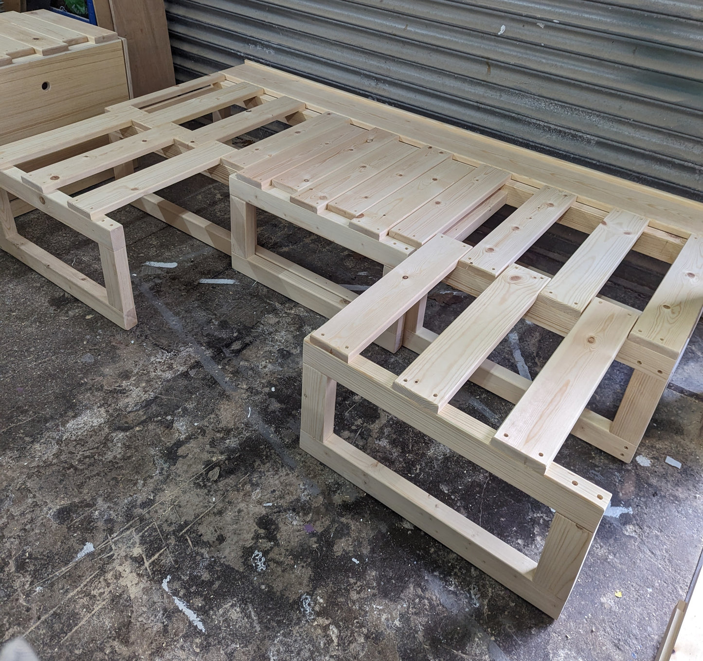 Bespoke 3 Section Pull Out Bed FRAME ONLY (Changes From Bench, To L Shape, To U Shape, To a Bed)