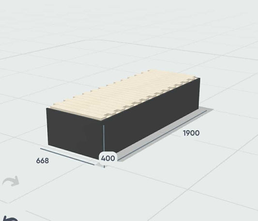 Bespoke Bed with Bufallo Board & Mattress.